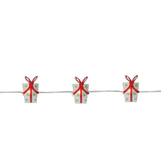 32915480 6 ft. 20 Warm White LED Present Christmas Fairy Light, Warm White & Silver Copper